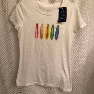 Women white short sleeve Tee, size M